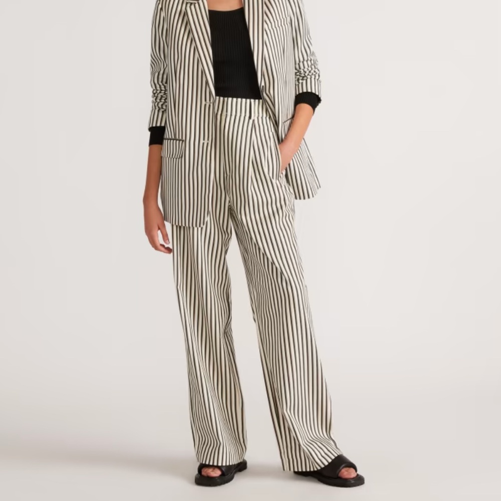 Everlane Way-High Drape Pant in Ombré Stripe Size 00